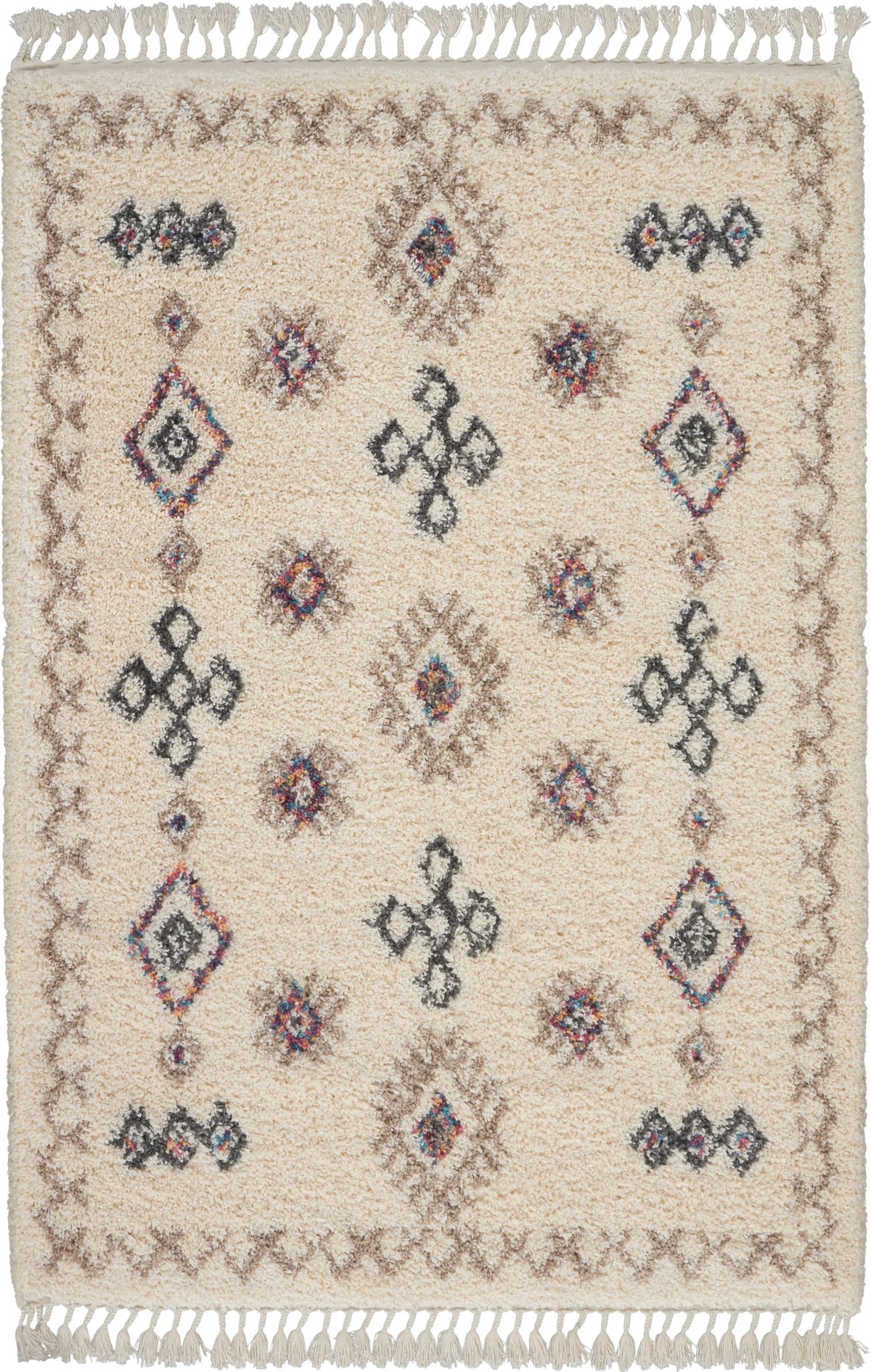 Ivory Shag Area Rug H7004