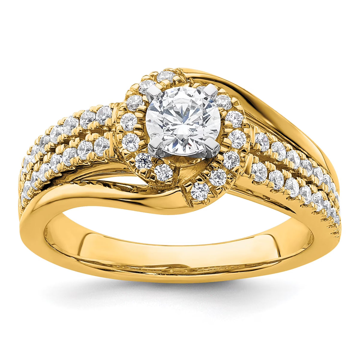 14k Yellow Gold Solitaire Lab Grown Diamond Engagement Ring I7611