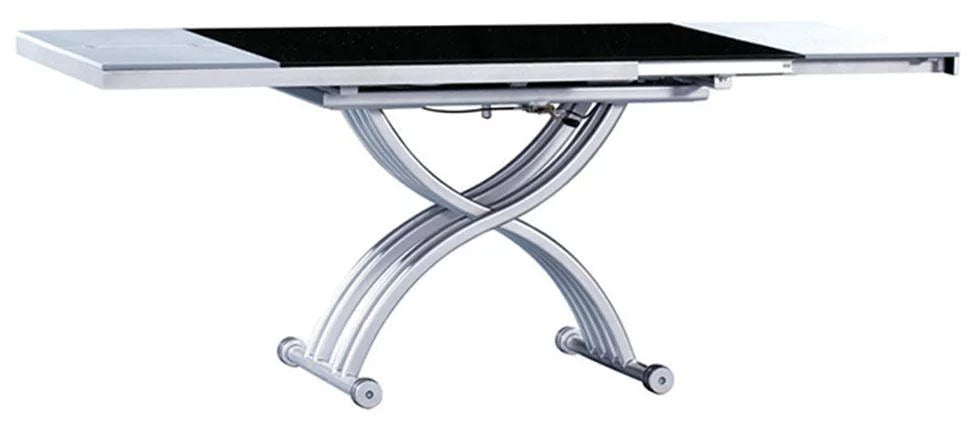 Glass Top Table & White Finish Chairs Dining Set 5Pcs M953575