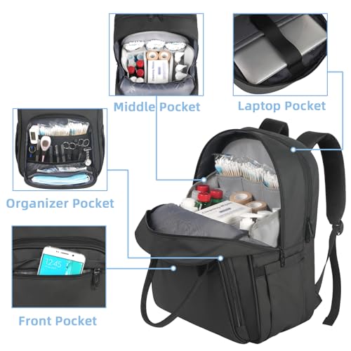 Waterproof Padded Medical Nursing Laptop Backpack with Removable Organizer Q847610