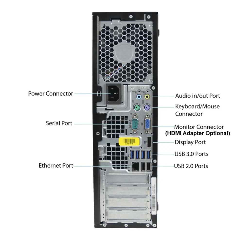 Pre-Owned HP 8200 Desktop Computer Tower PC Intel Quad-Core i5 3.2GHz Processor 4GB RAM 2TB Hard Drive Windows 10 Pro 64bit with 17" LCD Monitor Keyboard and Mouse P160