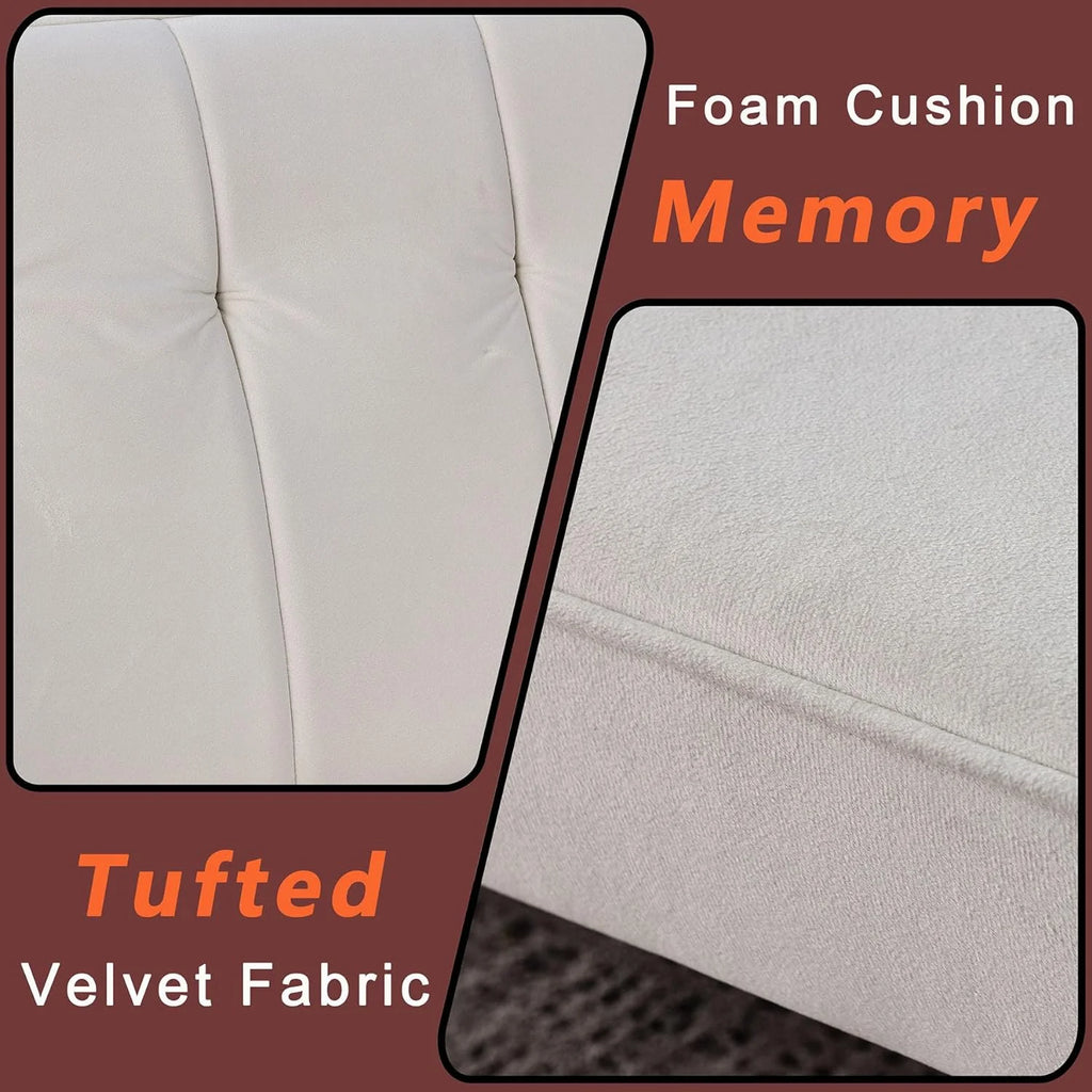 72.5" Velvet Convertible Futon Couch Bed with Storage Side Pockets N1094