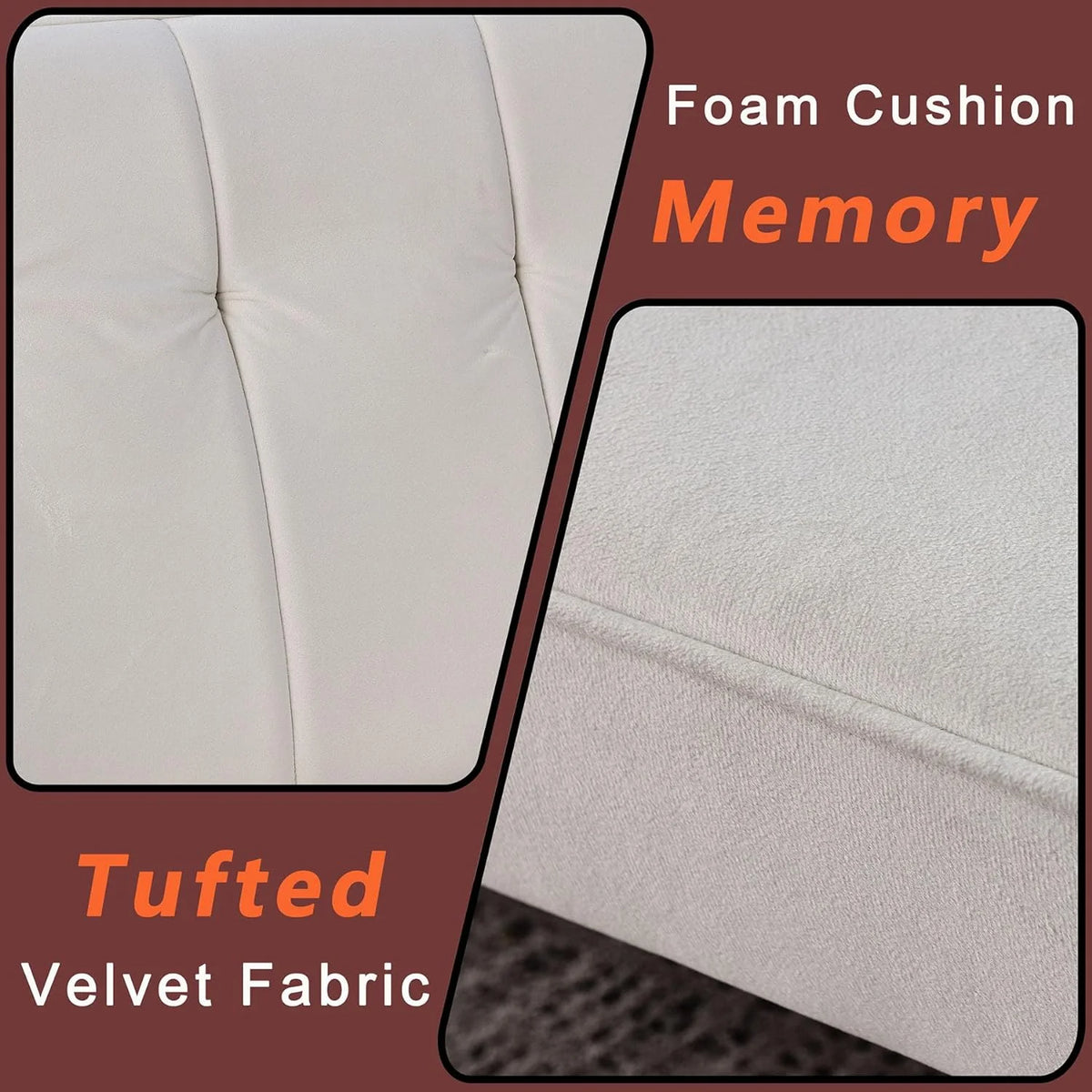 72.5" Velvet Convertible Futon Couch Bed with Storage Side Pockets N1094