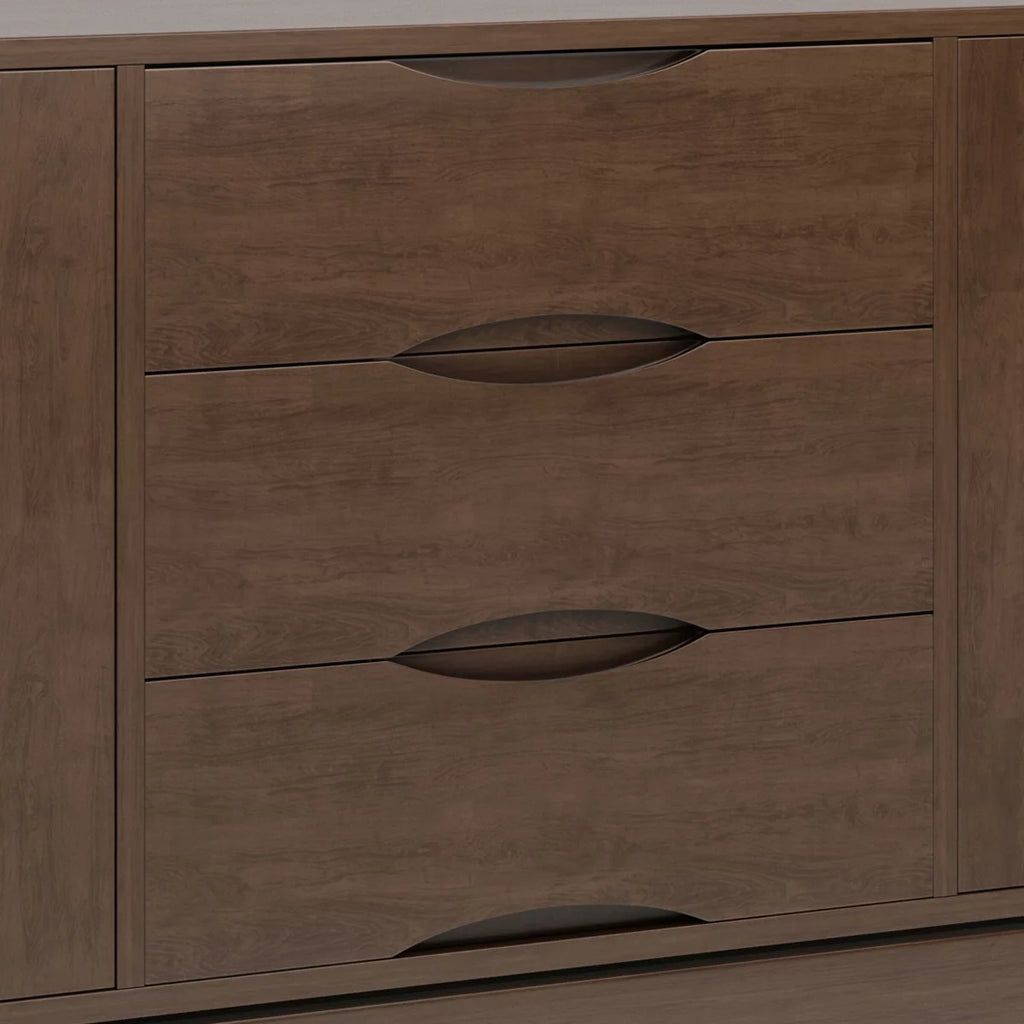 Walnut Brown 60 inch Solid Hardwood Sideboard Buffet V351