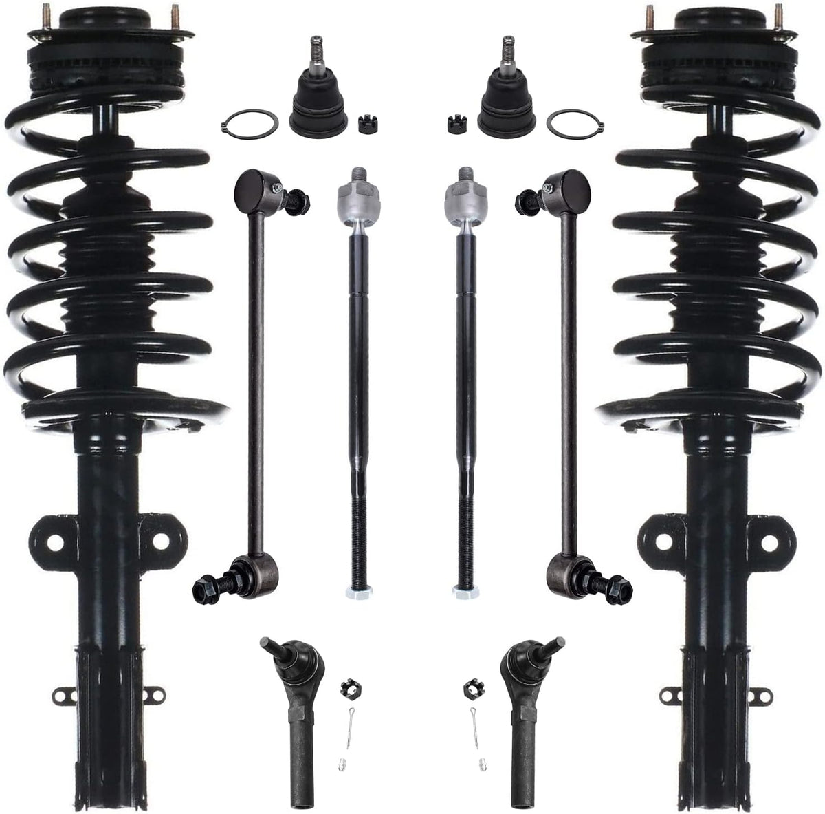 Front Struts with Coil Spring and Sway Bar End Links Kit U360811