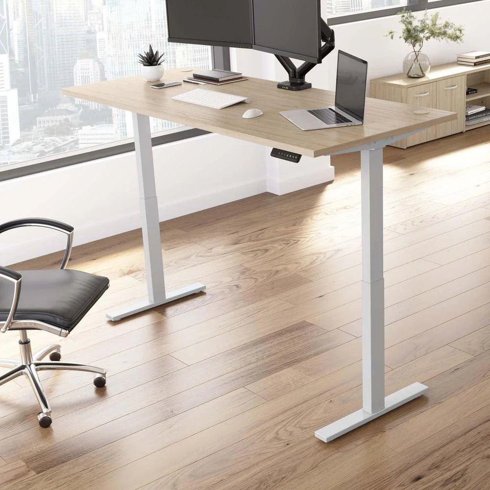 72W Adjustable Standing Desk in Natural Elm J19821