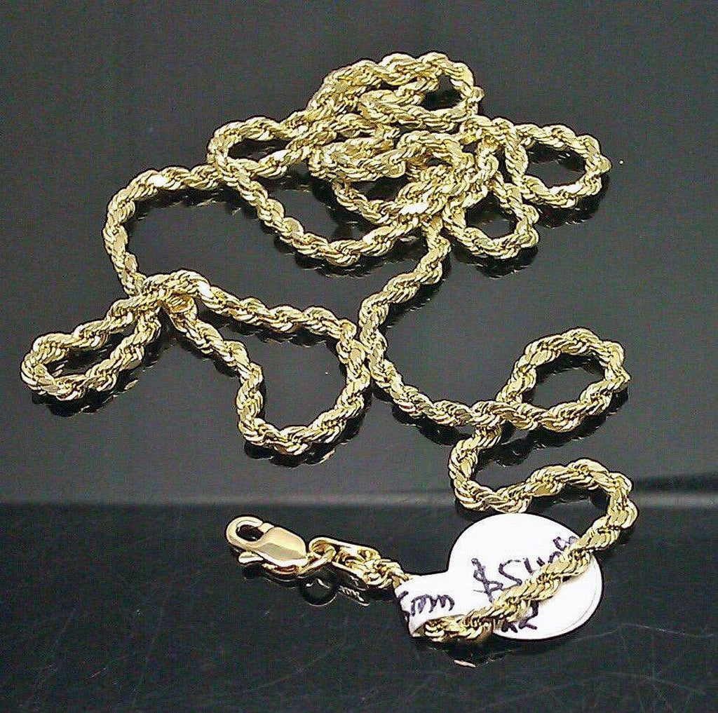 10K Yellow Gold Rope Chain Necklace 20" Inch 2.5mm M589860