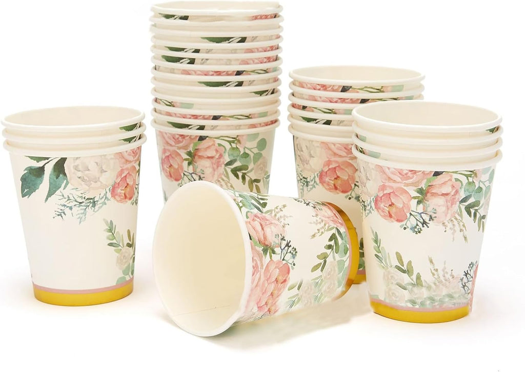 200PCS Floral Paper Plates and Napkins Sets F280568