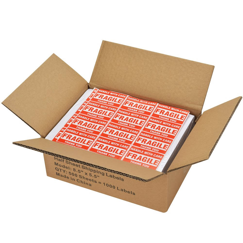 Half Sheet Laser/Ink Jet Shipping Labels, 1000 Pack G7582