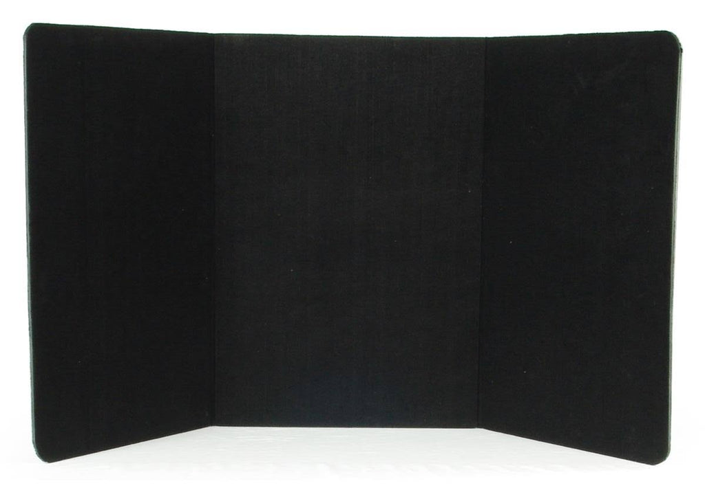 3-Panel Tabletop Display Presentation Board, 72 x 36, Black U270941