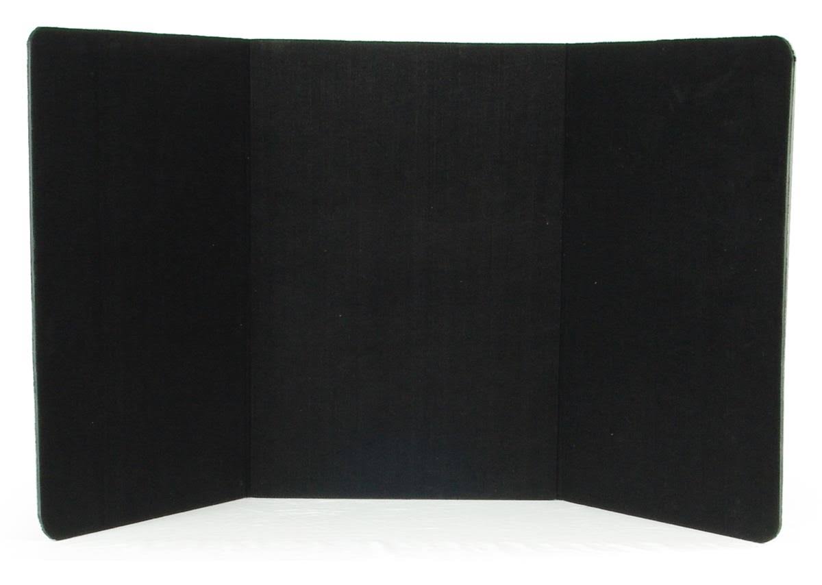 3-Panel Tabletop Display Presentation Board, 72 x 36, Black U270941