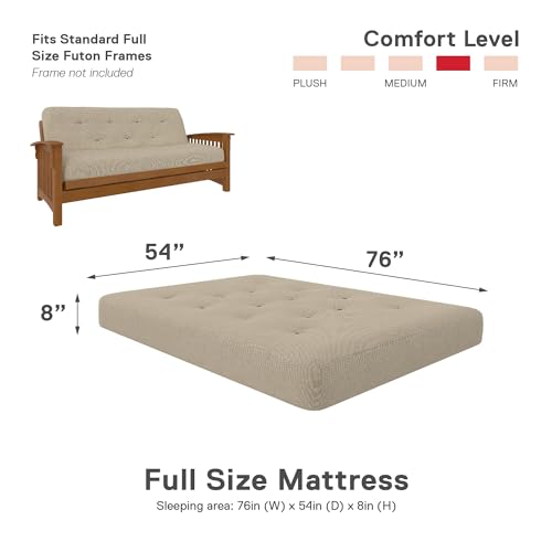 Dark Gray Polyester Linen Full Futon Mattress X177