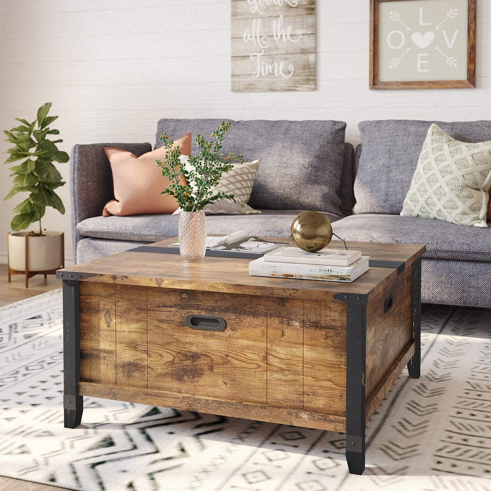 35.4" Square Coffee Table with Storage P62007