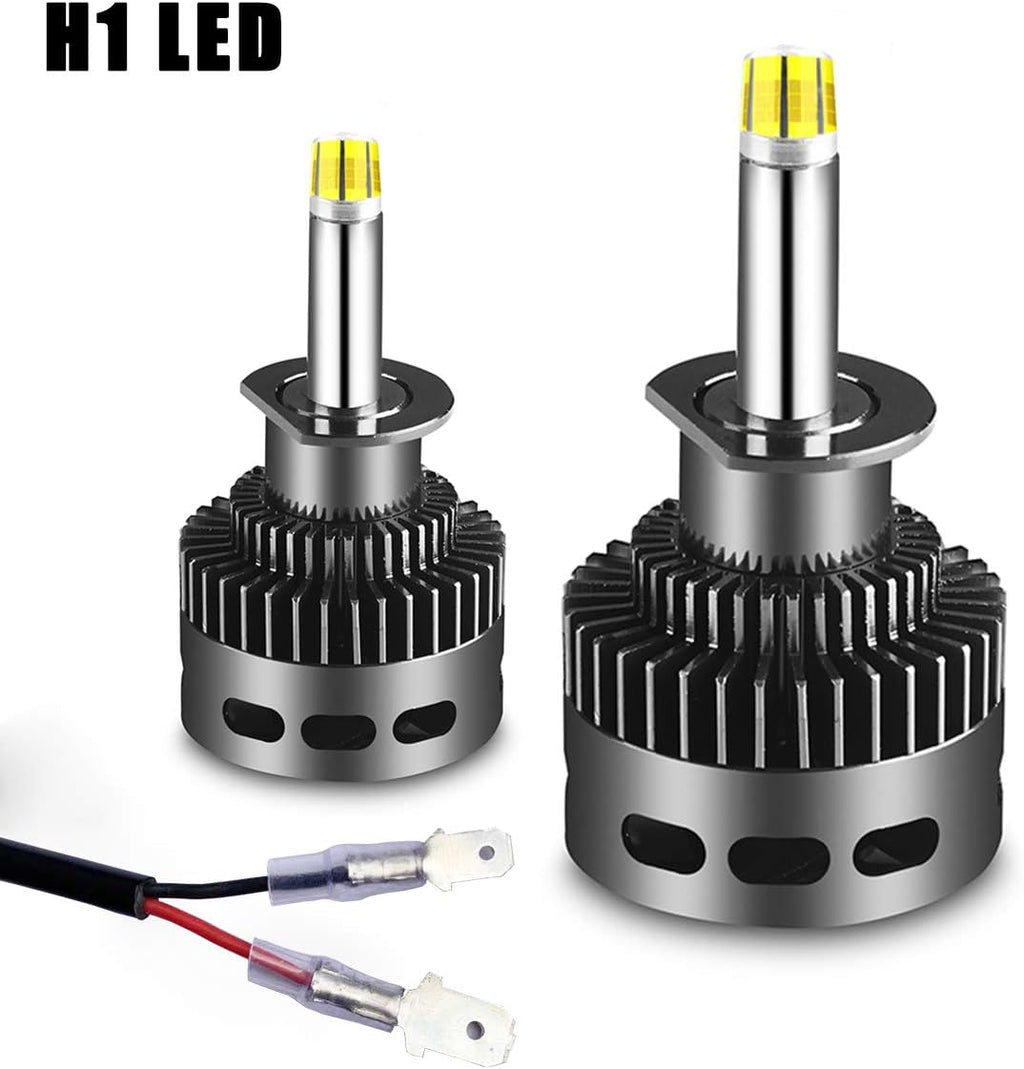 H1 LED Headlight Bulb, High Beam, Low Beam, Halogen Replace Kit, 12000lm 6K, Pack of 2 B250