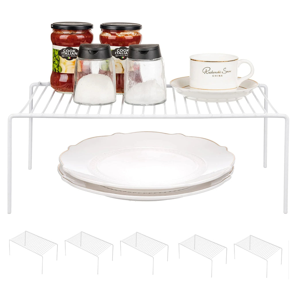 6 Pack Medium 13 x 9.4 Inch White Stainless Steel Storage Shelf Rack F433746