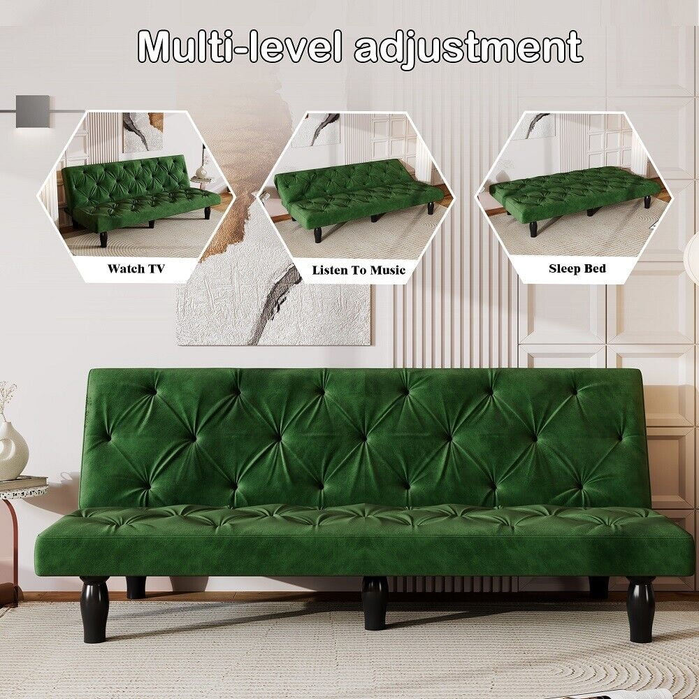 Green Velvet Sofa Bed Q274