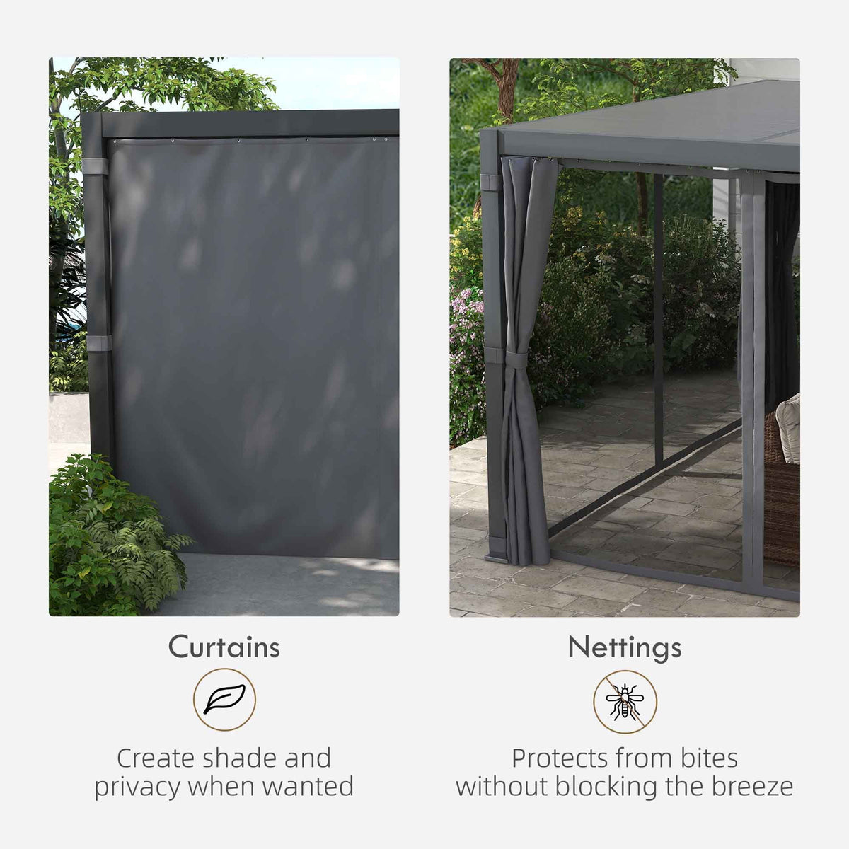 12'x19' Aluminum Pergola with Adjustable Louvered Roof F49117
