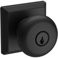 Satin Black Round Single Cylinder Keyed Entry Door Knob F528