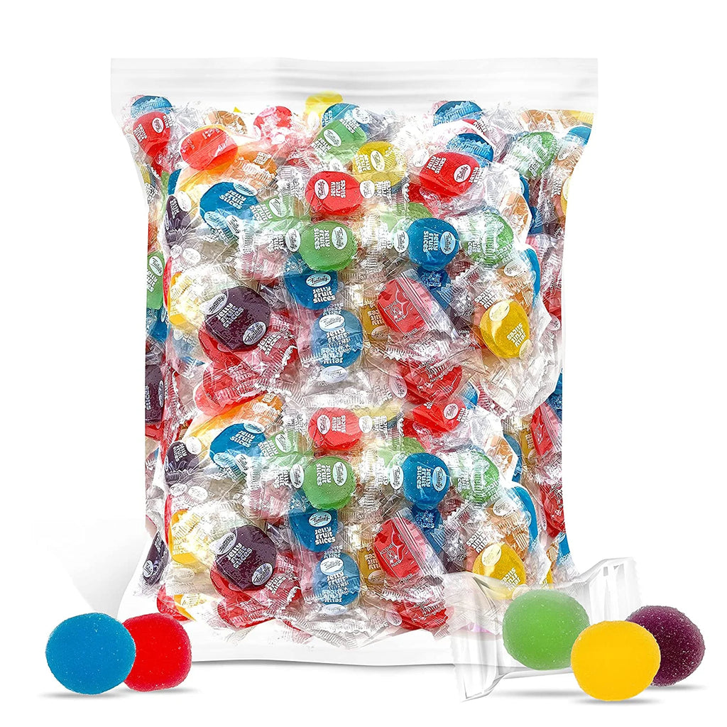 Assorted Jelly Fruit Disk Patties Candy, Individually Wrapped, Vegan, Gluten Free - 2 Pound Bag K697023
