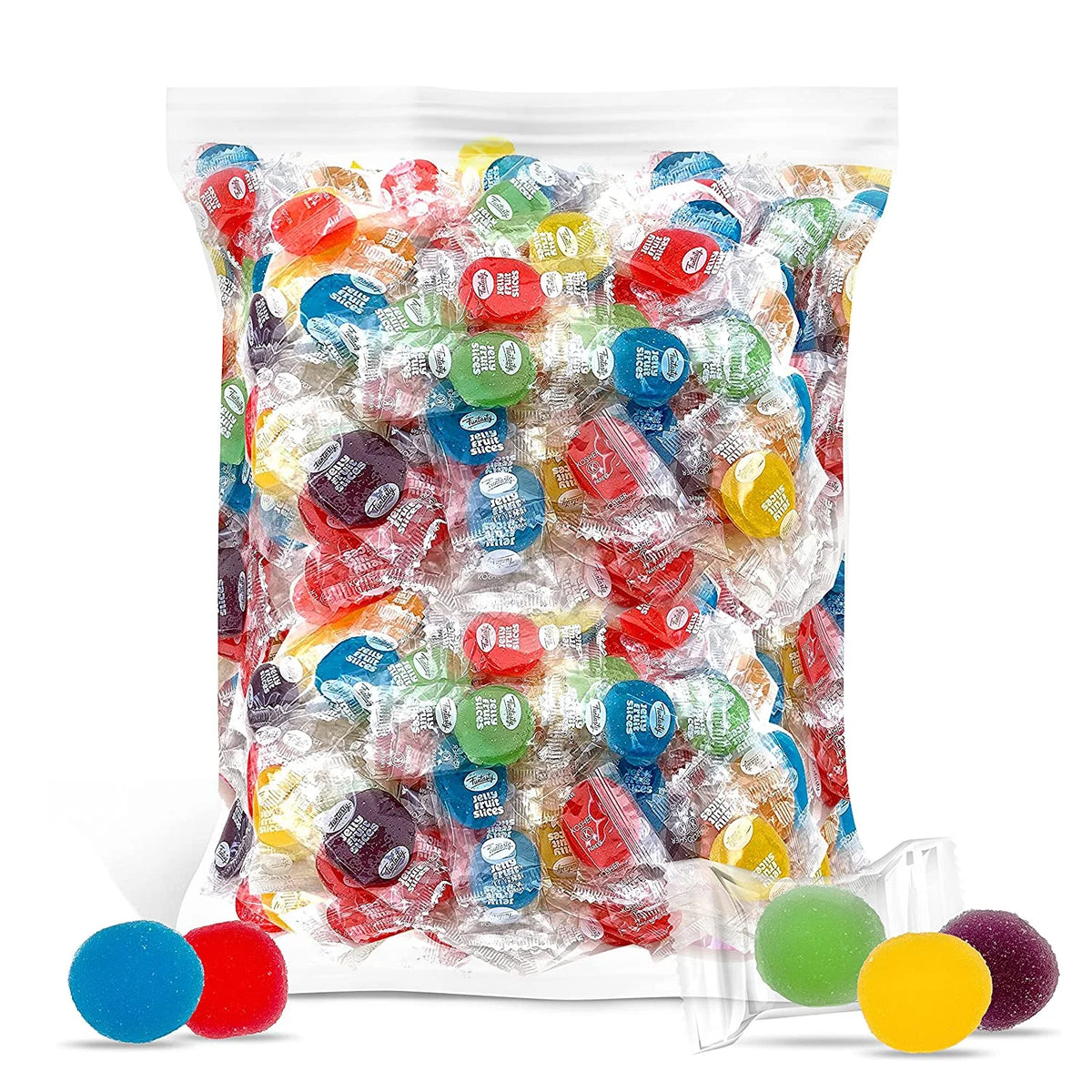 Assorted Jelly Fruit Disk Patties Candy, Individually Wrapped, Vegan, Gluten Free - 2 Pound Bag K697023