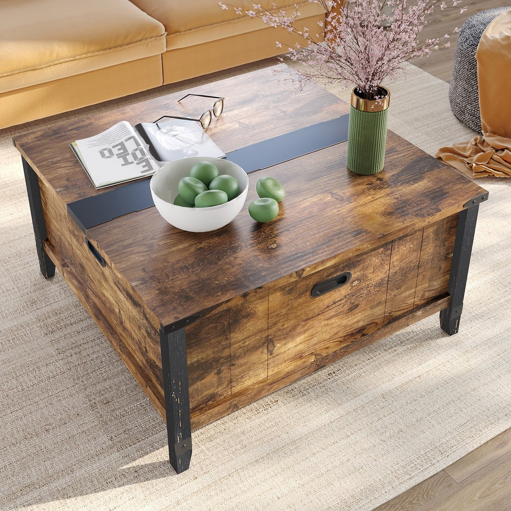 35.4" Square Coffee Table with Storage P62007