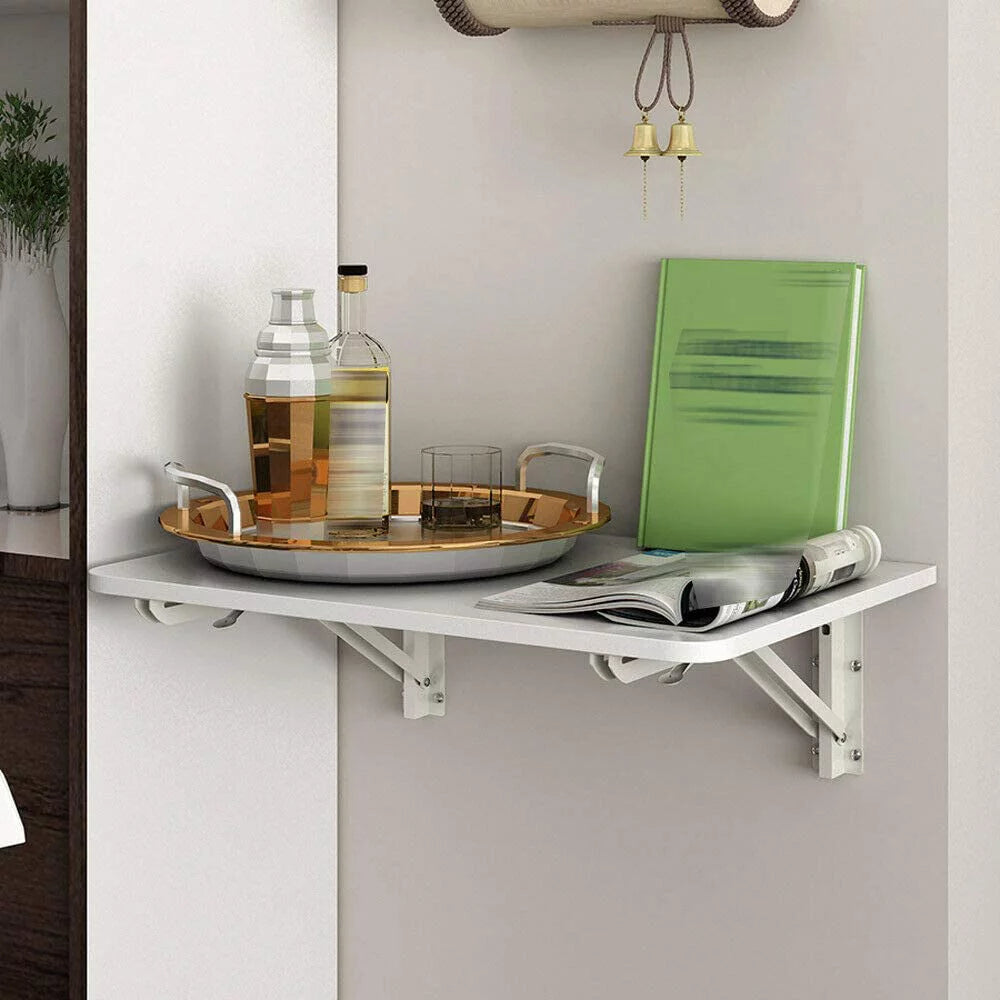 Wall Mounted Fold Down Desk 60cmx40cm White P40766