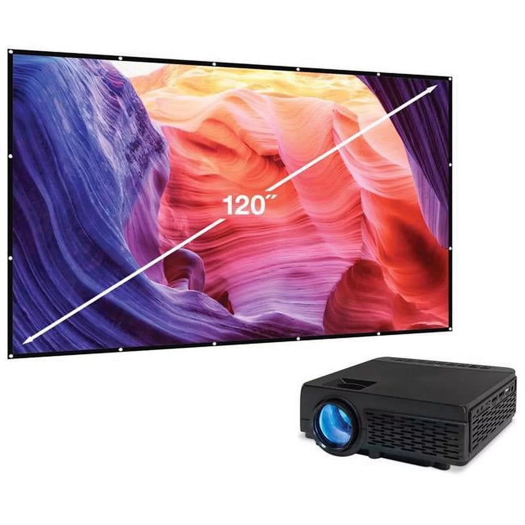Bluetooth Projector and 120 Projector Screen L497