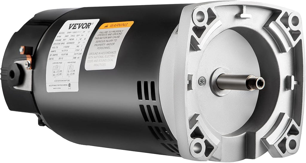 1.5 HP 3463 RPM 230/115 Volts 56Y Frame Square Flange Pool Motor F5151