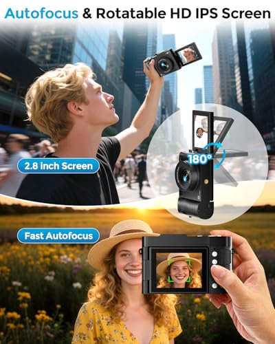 4K 48MP Compact Point and Shoot Digital Camera with 16X Digital Zoom Z703