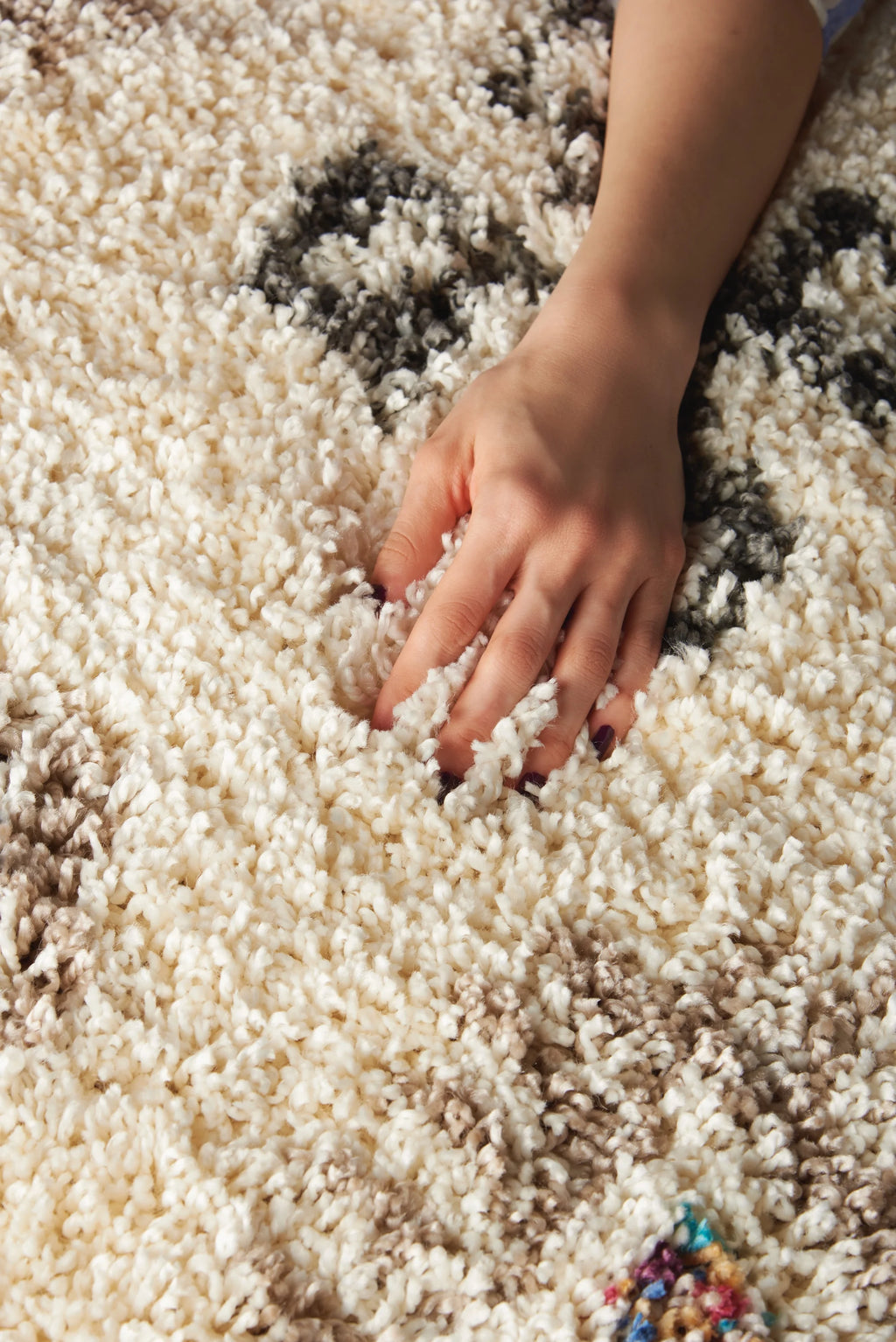 Ivory Shag Area Rug H7004