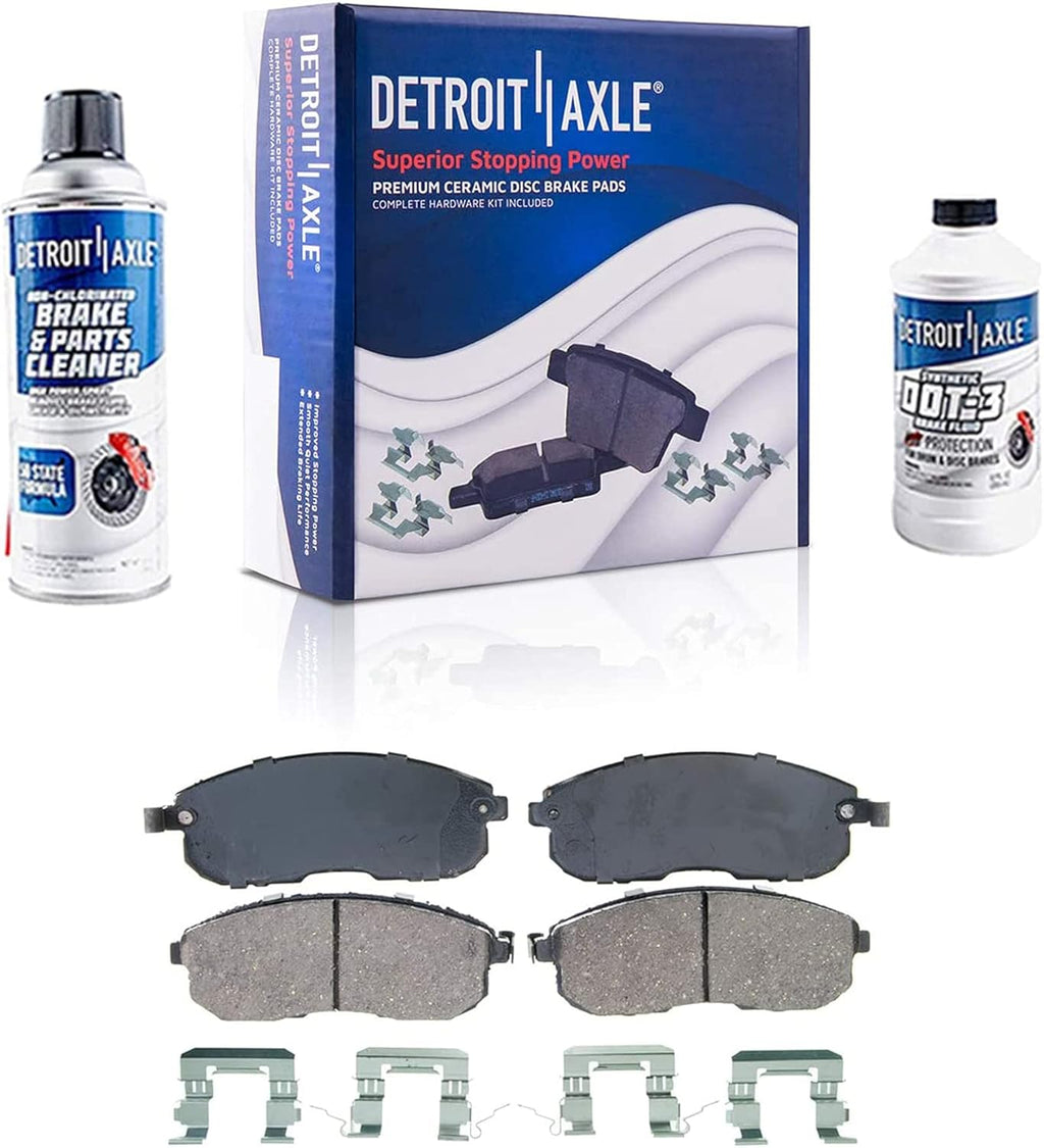 Front Drilled & Slotted Rotors + Calipers + Ceramic Brake Pads 8pc Set R377386