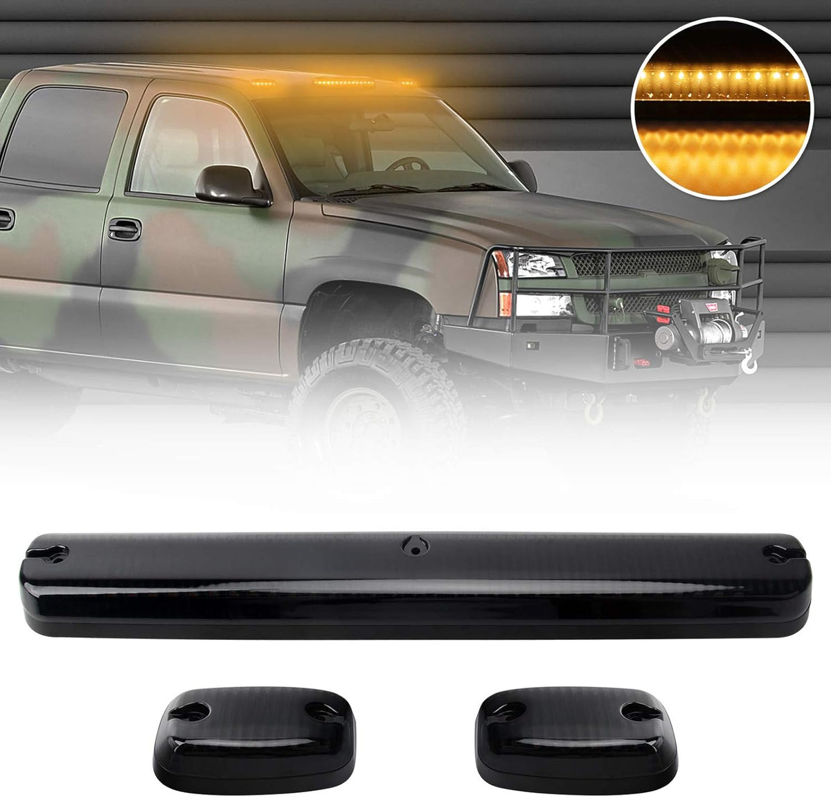 Smoke Cover Lens 30 Led Cab Marker Light Assembly, 3PCS C38161