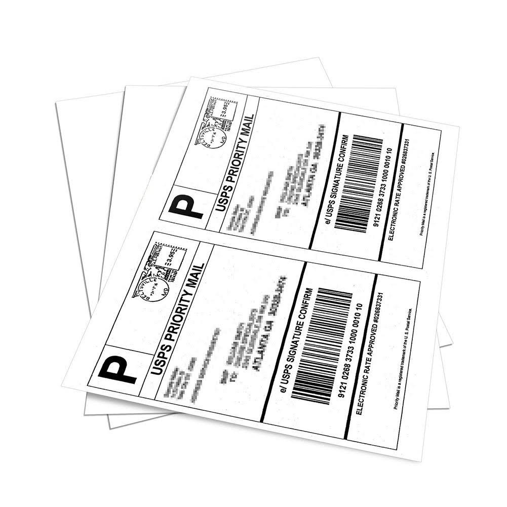 Half Sheet Laser/Ink Jet Shipping Labels, 1000 Pack G7582