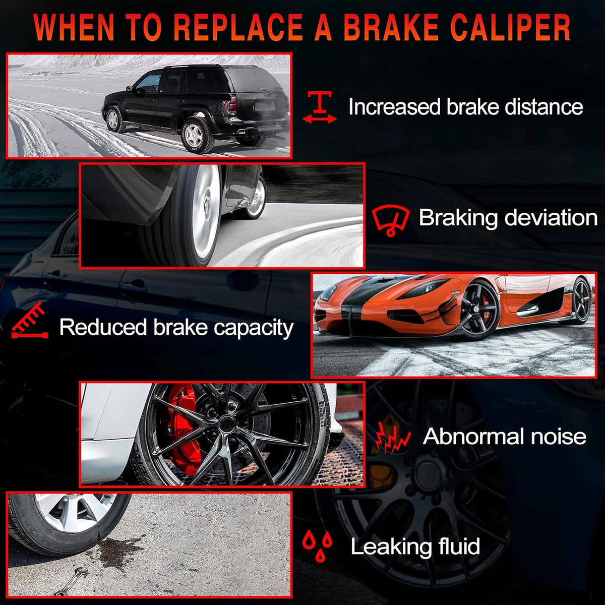Disc Brake Caliper Assembly with Bracket 2-PC Set U195