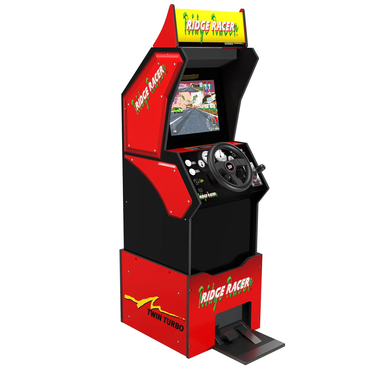 5 Games in 1 Arcade with Rumble Steering Wheel and Lit Marquee M25323
