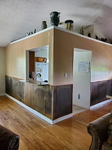 Rustic Corrugated Metal Wainscoting (Rusted - 10 Foot Roll) P47650