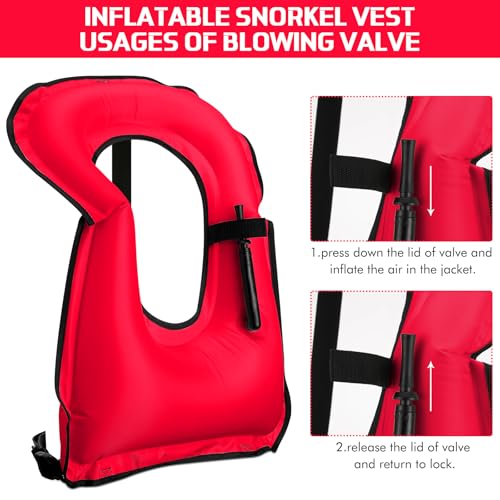 4 Pcs Inflatable Snorkel Vest W7014