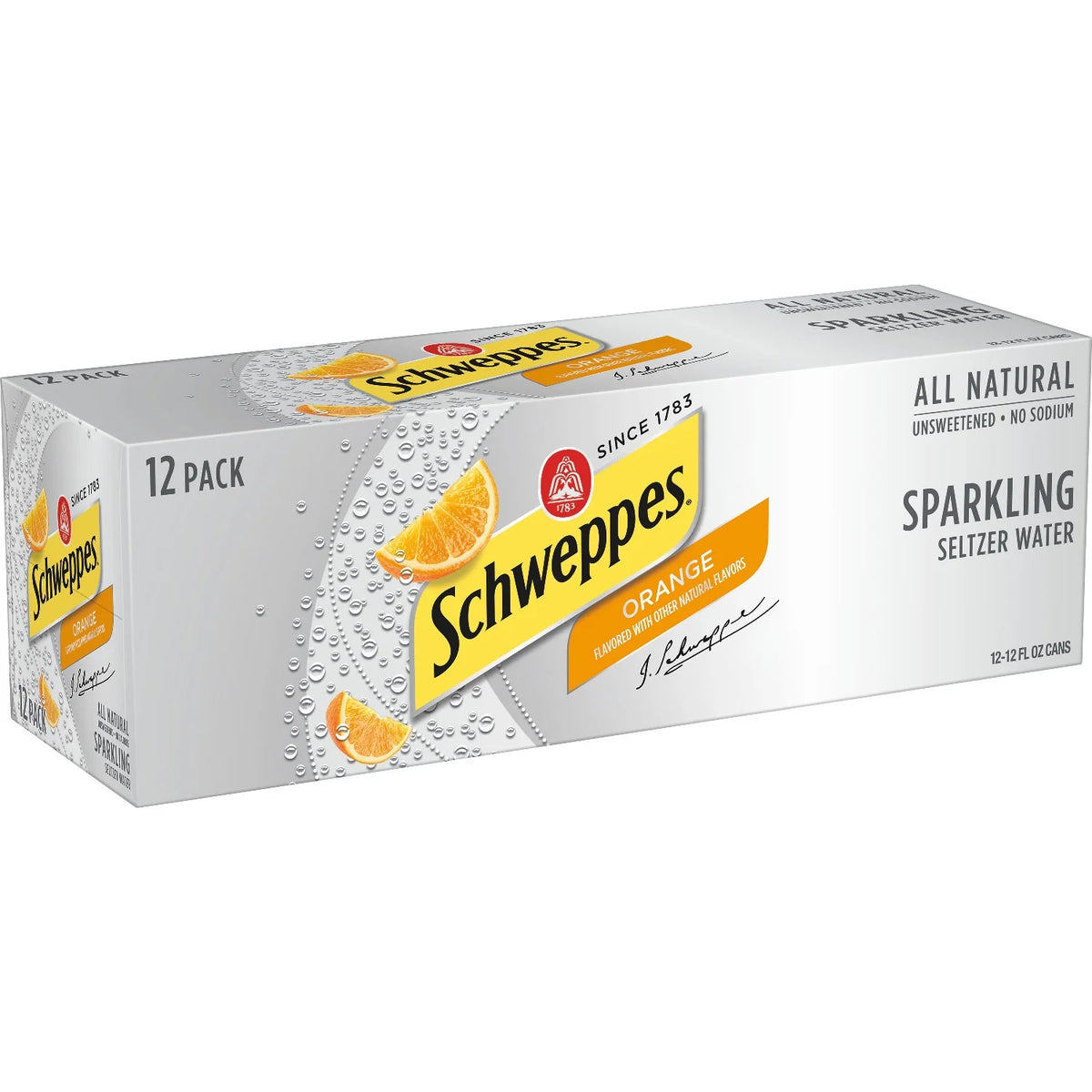 Orange Sparkling Seltzer Water, 12 fl oz cans, 12 pack W57476