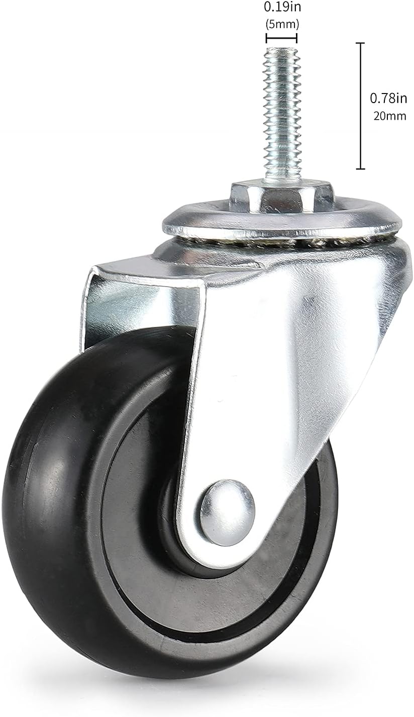 Set of 4 Black Heavy Duty Caster Roller Wheels Y792