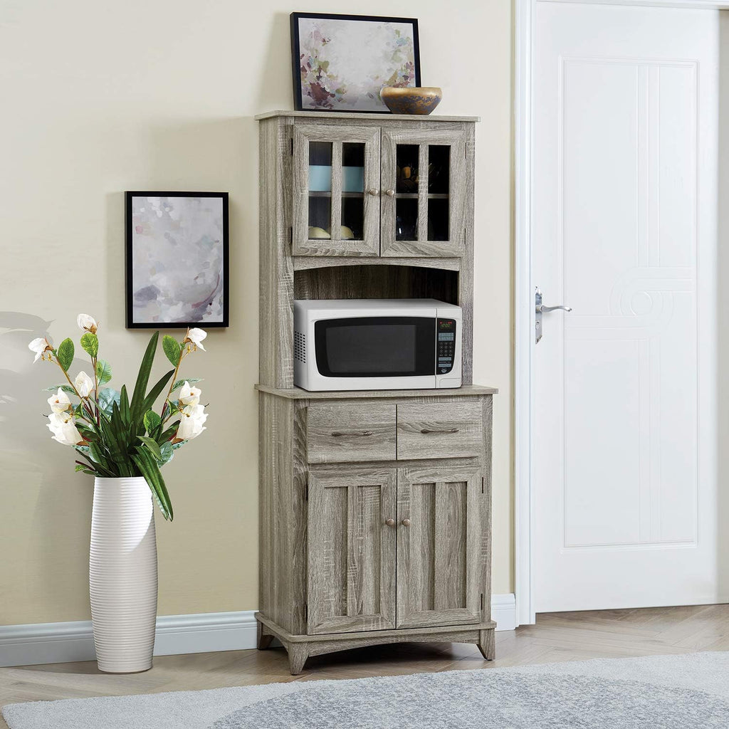 Microwave Storage Stand with Double Door Cabinets S374730