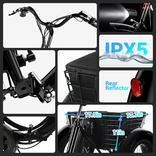 Black 20" x 4.0 Fat Tire Electric Tricycle I51461