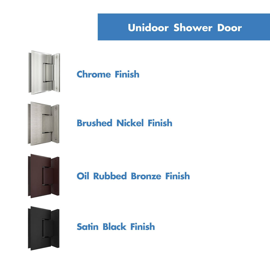 Frameless Hinged Shower Door, Clear Glass, Oil Rubbed Bronze V895722