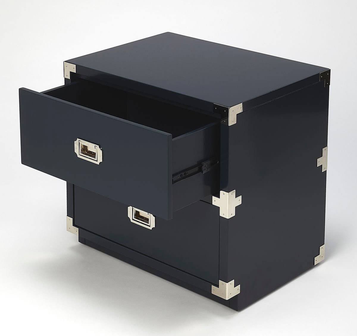 2 Drawer White Campaign Chest R9844