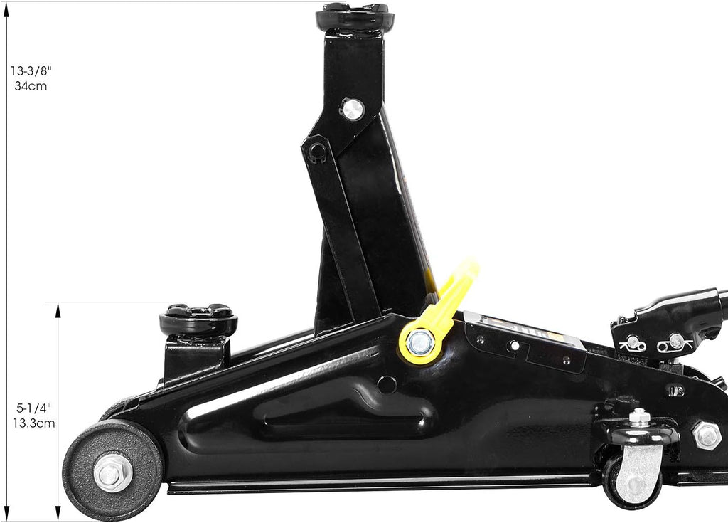 2 Ton Hydraulic Trolley Service Jack Combo with 2 Jack Stands, Black N584