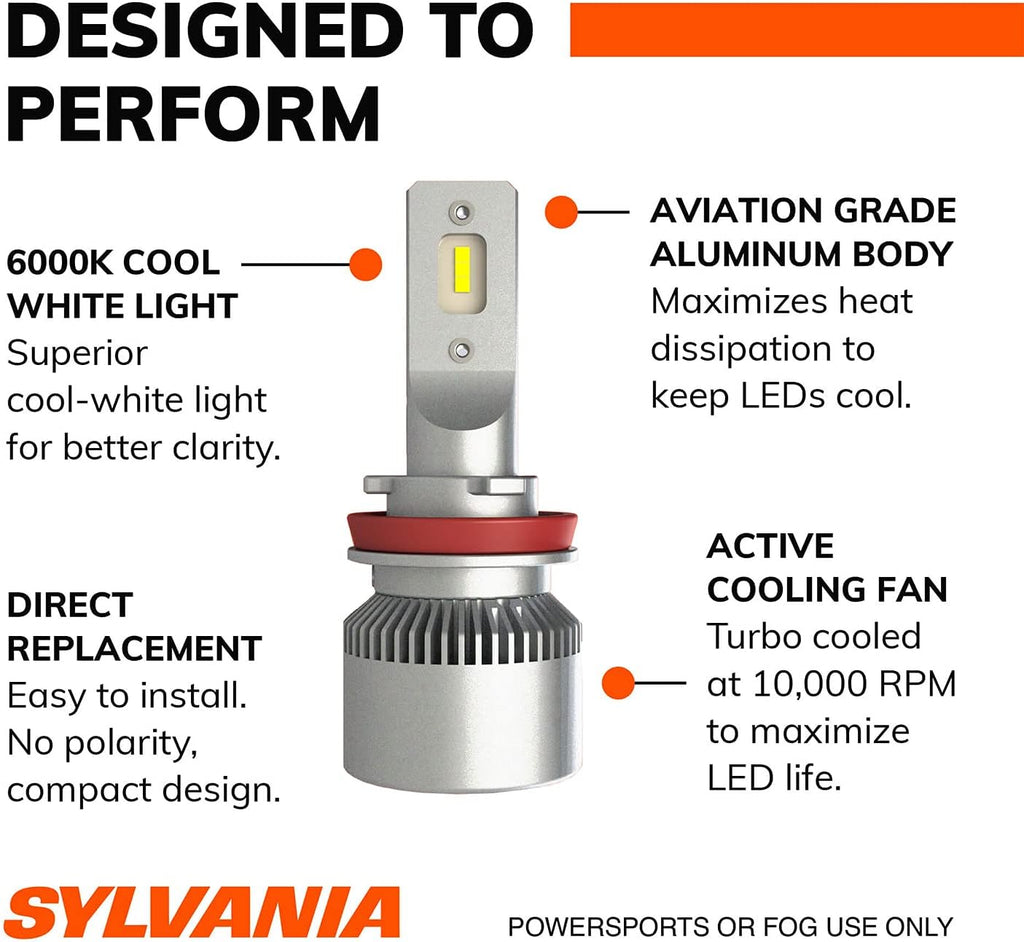 H11 LED Powersport Headlight Bulbs 2 Pack G454