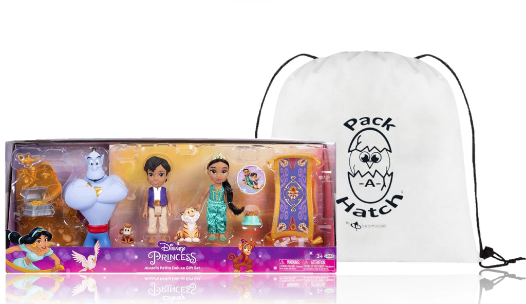 Aladdin and Princess Jasmine Doll Set with Bonus Pack-A-Hatch Bag P74548