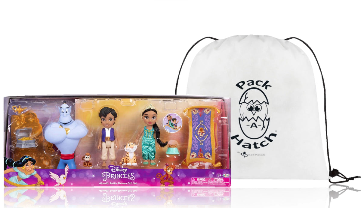 Aladdin and Princess Jasmine Doll Set with Bonus Pack-A-Hatch Bag P74548