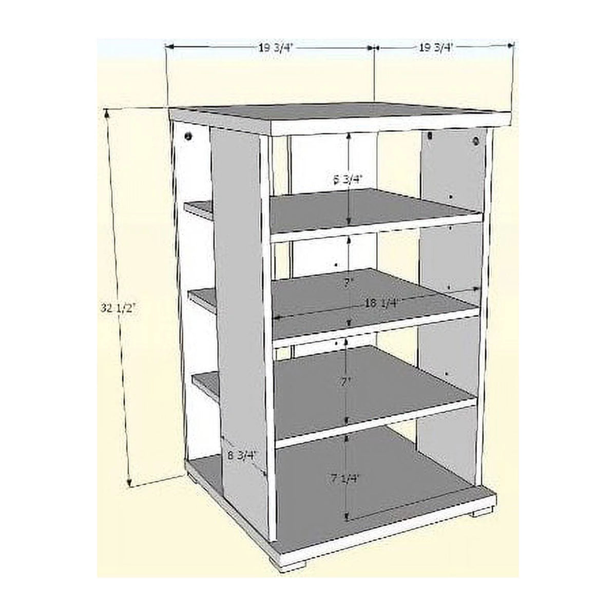 32" Tall 4 Shelf Audio Video Media Tower Stand U13887