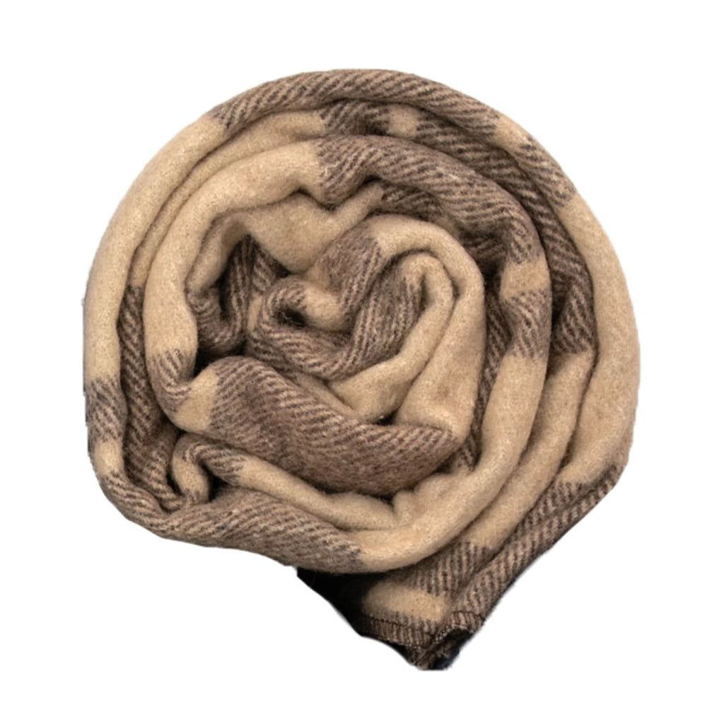 90 x 62 Inch Wool Plaid Blanket B897