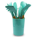 12 Piece Silicone Spatula Set with Wooden Handles C15665